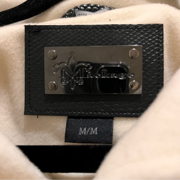 BNWOT MACKAGE WOOL CREAM COAT WITH LEATHER DETAILING - Picture 14 of 16